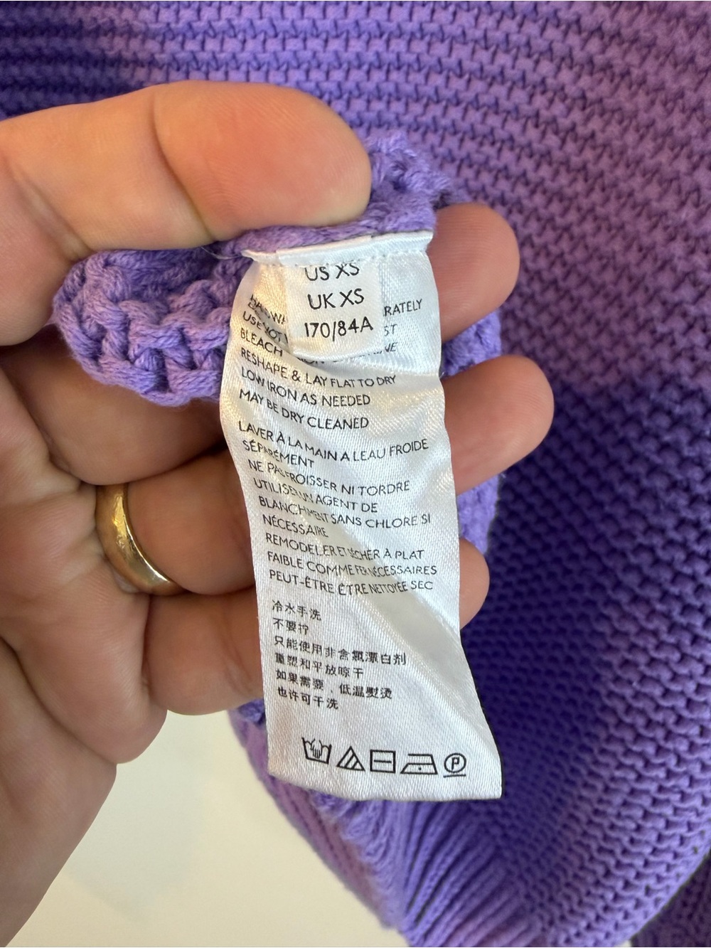 Free People Dream Cable Crew Sweater XS Purple NWT - Picture 8 of 10